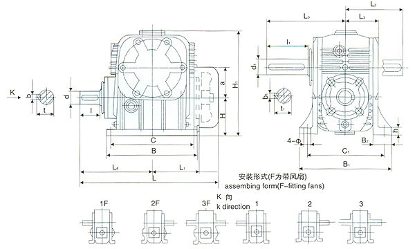 TPA平面包絡(luò)環(huán)面蝸桿減速機結(jié)構(gòu)圖